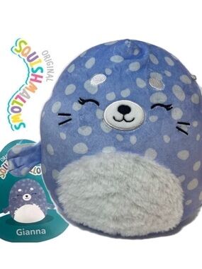 Squishmallow Gianna Periwinkle Purple Spotted Seal Plushie Stuffed Animal NWT